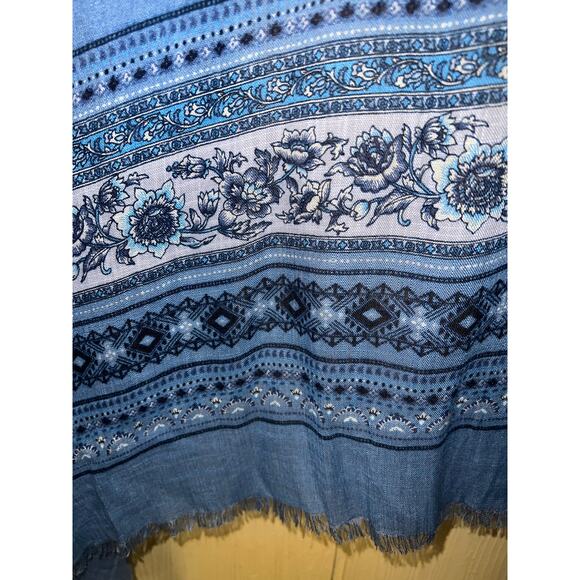 American Eagle One Size Raw Fray Open Cardigan Topper Gauze Blue Boho OS - Picture 3 of 8